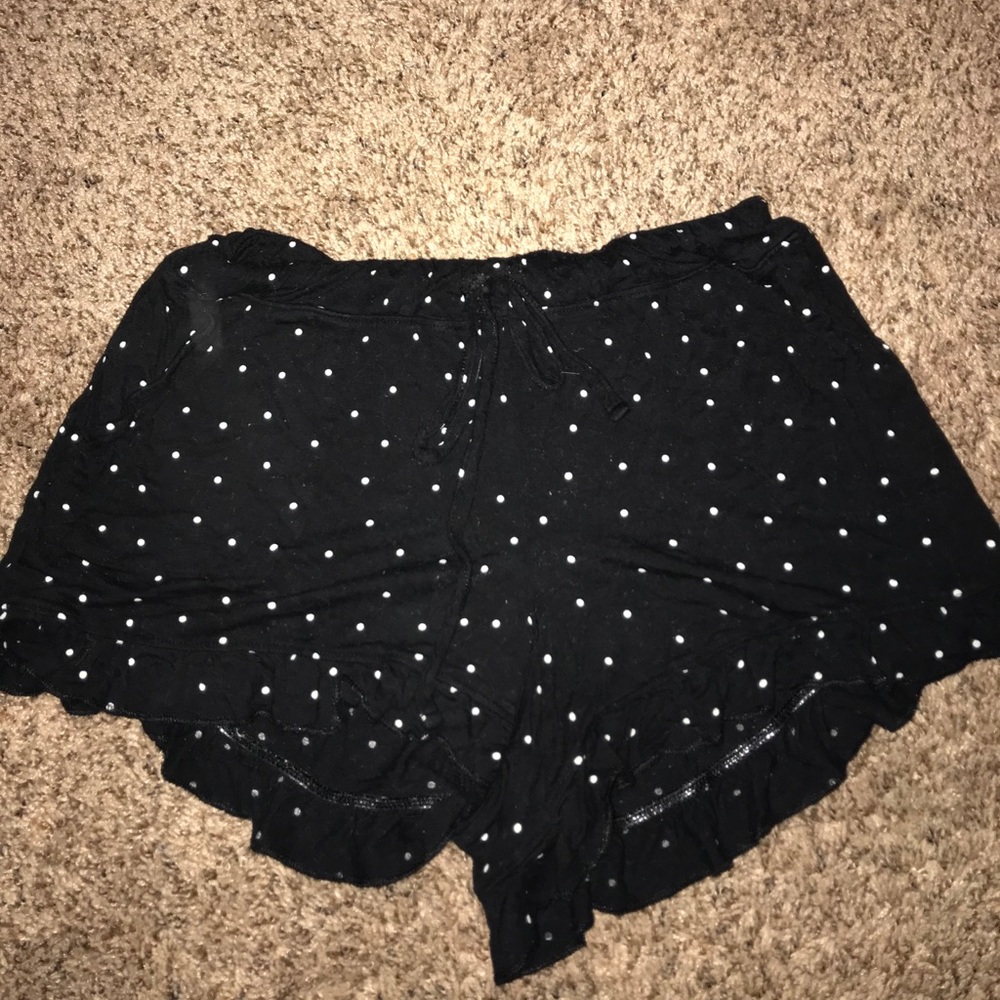 Black comfy pocka dot shorts